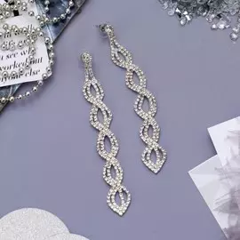 Серьги висячие со стразами