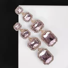 Серьги висячие со стразами