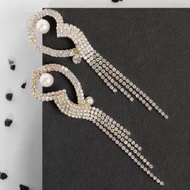 Серьги висячие со стразами