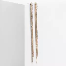 Серьги висячие со стразами