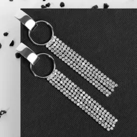 Серьги висячие со стразами