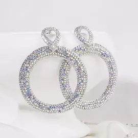Серьги висячие со стразами