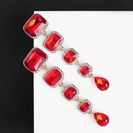 Серьги висячие со стразами