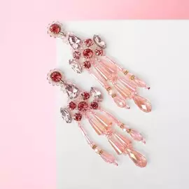 Серьги висячие со стразами
