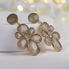 Серьги висячие со стразами