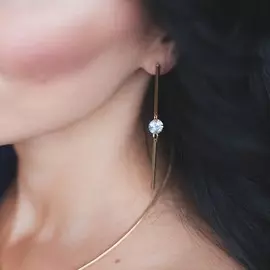 Серьги висячие со стразами