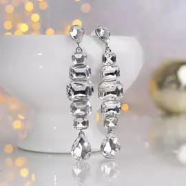 Серьги висячие со стразами