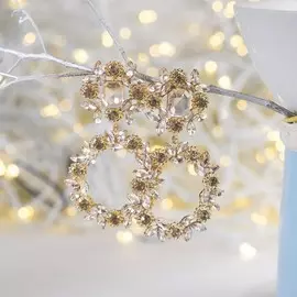 Серьги висячие со стразами