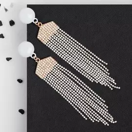 Серьги висячие со стразами