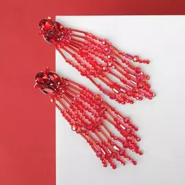 Серьги висячие со стразами