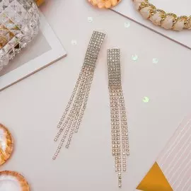 Серьги висячие со стразами