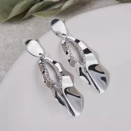 Серьги висячие со стразами