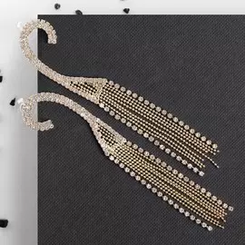 Серьги висячие со стразами