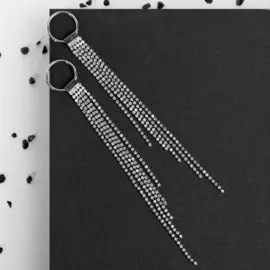 Серьги висячие со стразами