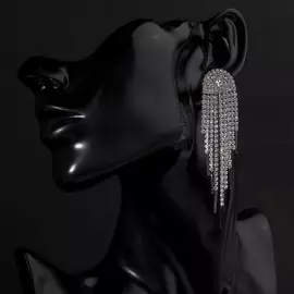 Серьги висячие со стразами