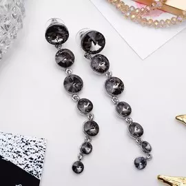 Серьги висячие со стразами