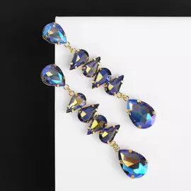 Серьги висячие со стразами