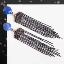 Серьги висячие со стразами