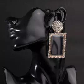 Серьги висячие со стразами