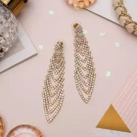 Серьги висячие со стразами