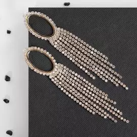 Серьги висячие со стразами