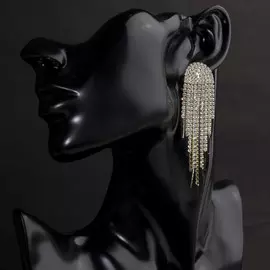 Серьги висячие со стразами