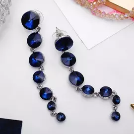 Серьги висячие со стразами