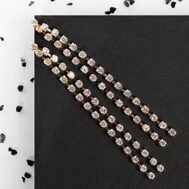 Серьги висячие со стразами