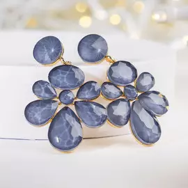 Серьги висячие со стразами