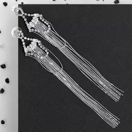 Серьги висячие со стразами