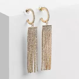 Серьги висячие со стразами