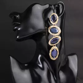 Серьги висячие со стразами