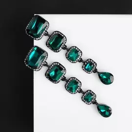 Серьги висячие со стразами