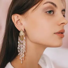 Серьги висячие со стразами