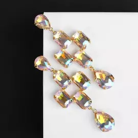 Серьги висячие со стразами