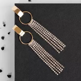 Серьги висячие со стразами