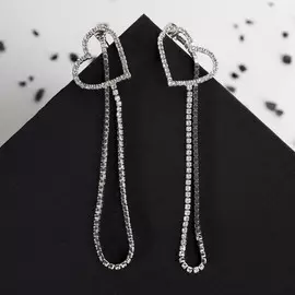 Серьги висячие со стразами