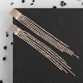 Серьги висячие со стразами