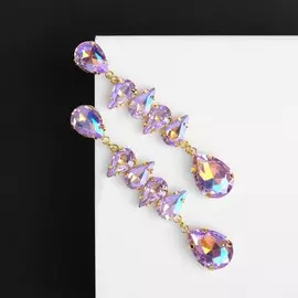 Серьги висячие со стразами