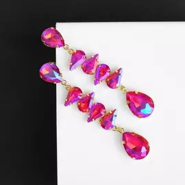Серьги висячие со стразами
