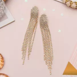 Серьги висячие со стразами