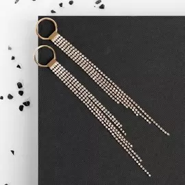 Серьги висячие со стразами