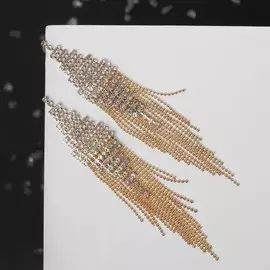 Серьги висячие со стразами
