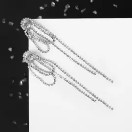 Серьги висячие со стразами