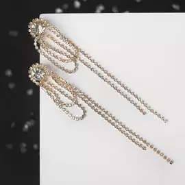 Серьги висячие со стразами