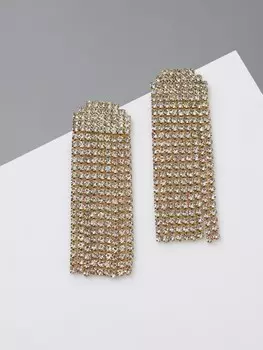 Серьги висячие со стразами