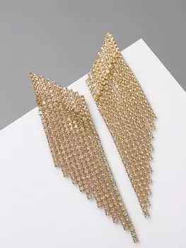 Серьги висячие со стразами