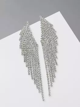 Серьги висячие со стразами