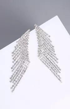 Серьги висячие со стразами