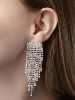 Серьги висячие со стразами